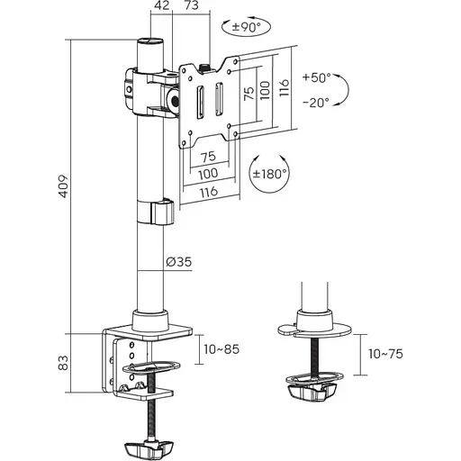 Настільне кріплення для монітора Officepro MA100B 17 - 40` Black [148282] - фото 13