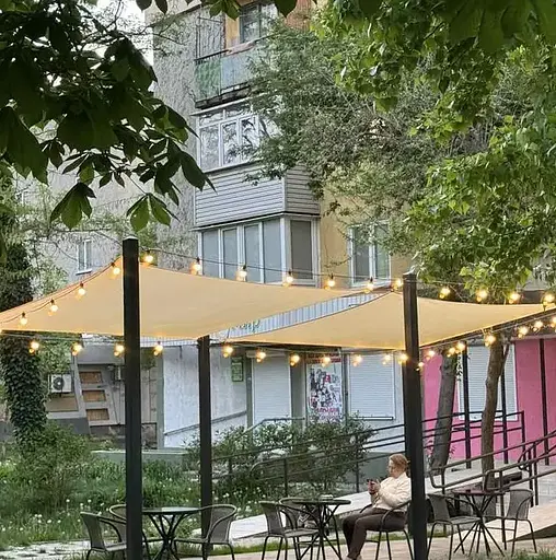 Тент навіс затіняючий квадратний 4х4м Оксфорд (Бежевий) - фото 5