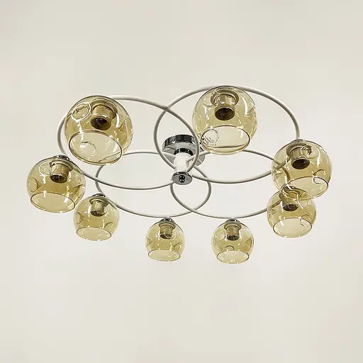 Стельова люстра-орбіта на 8 плафонів (янтарних або графітових) | Арт. 7060/8 WT | Line F - фото 1