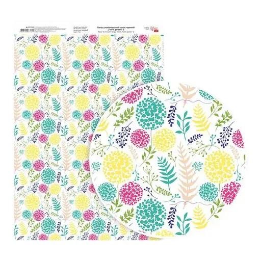 Папір дизайнерський односторонній „Floral garden“ 3 21х29,7см глянцевий 250г/м2 ROSA TALENT