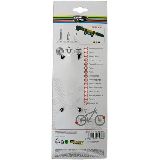 Насос ручной для велосипеда Good Bike Dual Alu в алюминиевом корпусе AV, FV, DV синий (92518B-IS) - фото 10