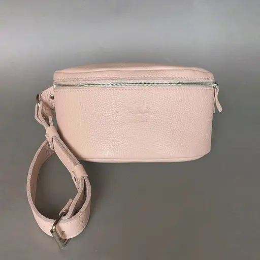 Шкіряна поясна сумка Explorer S пудровая - фото 4