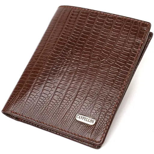 Мужской кожаный кошелек Canpellini 10х11.5х1 см acs0025590 - фото 1
