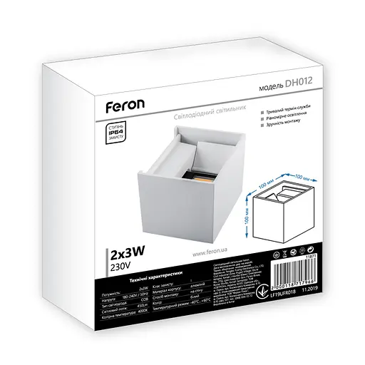 Архитектурный светодиодный накладной светильник Feron DH012 6Вт 4000K белый - фото 3