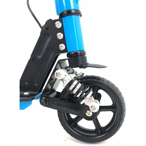 Детский Электросамокат E-Scooter ES3 LED + амортизатор Синий - фото 8