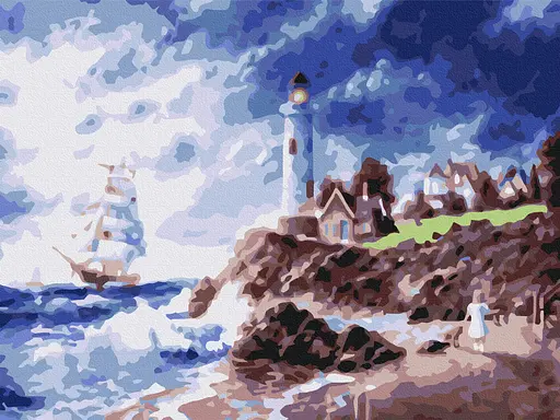 Картина за номерами на підрамнику Brushme Маяк на острові