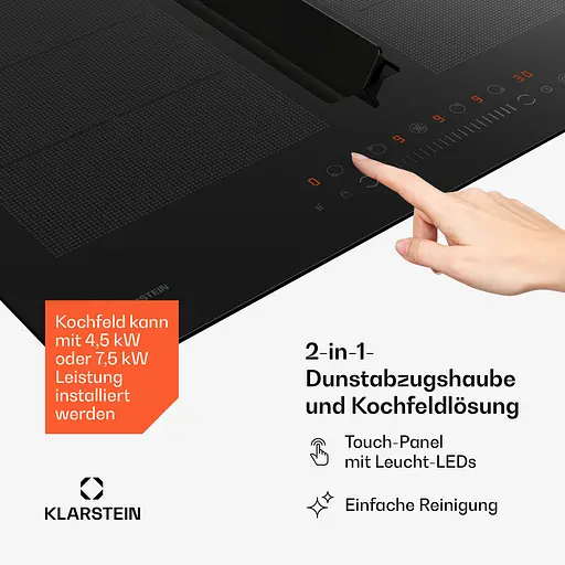 Вытяжка и индукционная варочная поверхность Klarstein Chef-Fusion DownAir System (10045303) - фото 6