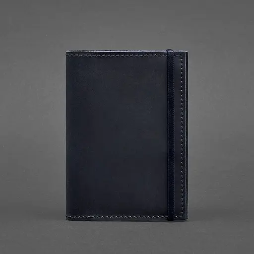 Кожаная обложка для паспорта 1.0 синяя Crazy Horse - фото 6