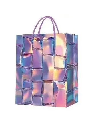 Пакет подарочный C 75666 вертикальный 31,5*12,5*40 см, ручка-шнурок (6900067756664) Фиолетовый - фото 1