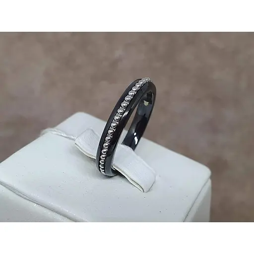 Серебряное кольцо Aurora с керамикой. С1002Ч 18 - фото 3