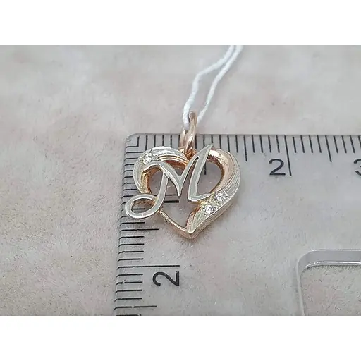 Золота підвіска Гаразд "М" з діамантами. 304421 - фото 5