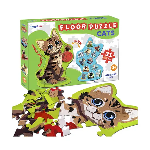 Детский развивающий Пазл-гигант Кот 2 в 1 ME5032-32, 31 элемент - фото 3