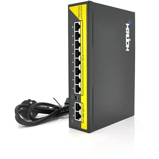 POE комутатор Merlion 8 POE 10/100 + 2 RJ45 10/100 + вбудований блок живлення 52V 1.8A