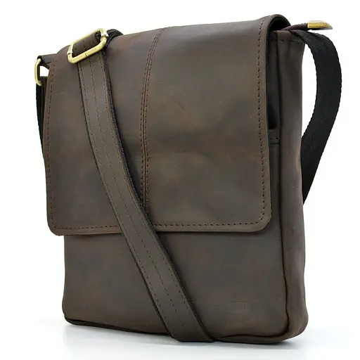 Кожаная мужская сумка через плечо TARWA 22х25.5х4 см sum0025828 - фото 3