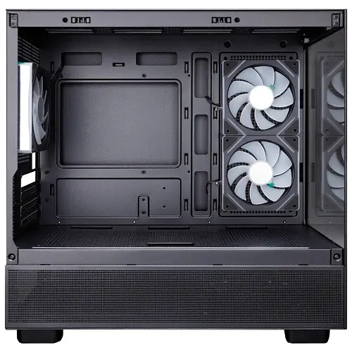 Корпус 1stPlayer Mi5-BK-2FC7R-1FC7, Black, без БЖ, Mini Tower, Micro ATX / Mini ITX, 1xUSB 3.0 / 1xUSB 2.0, макс. CPU - 185 мм / VGA - 360 мм, 3x120 мм ARGB, бічна та передня панель із загартованого скла - фото 6