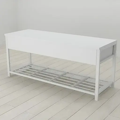 Банкетка з ящиком Ferrum-decor Дрейк 2 550x1200x400 метал Білий ДСП Білий 16 мм (FRD-103073)