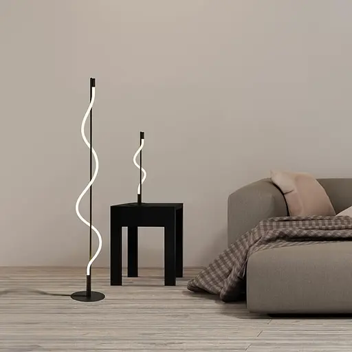 Лампа з обплетеним неоном у чорному корпусі 150 см | Line F | Арт. FL003-1500A BK - фото 1