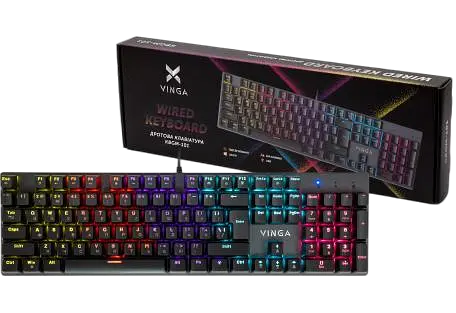 Клавиатура Vinga KBGM-101 LED Red Switch RGB Black (KBGM-101 Black)