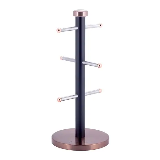 Стойка для чашек подставка сушилка для кружек на 6 чашек из нержавеющей стали H 34 cm, Kamille Черный 86859 - фото 1