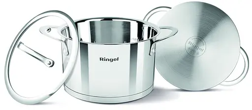 Каструля Ringel FUSION 2.6 л 18 см з кришкою нержавіюча сталь (RG-2020-18) - фото 3