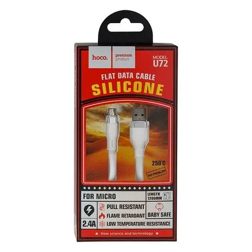 USB-кабель Hoco U72 Micro silicone cable 2.4 А/1.2 м /20 - фото 2