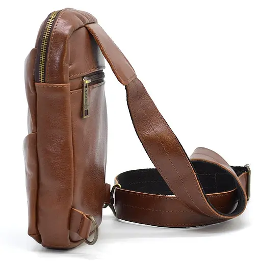 Кожаный рюкзак слинг рюкзак на одну шлейку TARWA 27.5х18х4 см sum0028242 - фото 8