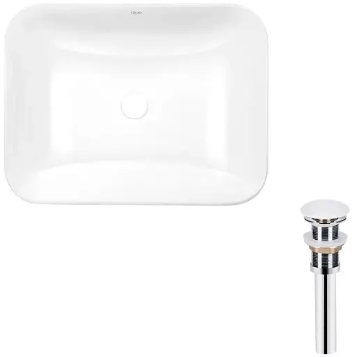 Умивальник Qtap Scorpio врізний прямокутний 500x380x145 мм White + донний клапан PU02, Білий - фото 1