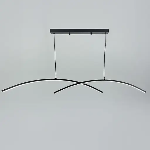 Видовжена чорна люстра-дуга ARC у корпусі 120 см | Арт. MJ154-1200 BK | Line F - фото 6