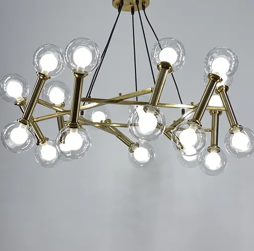 Сучасний світильник з регулюючими ріжками з плафоном з подвійного скла Line.F Колір корпусу Латунь - фото 5