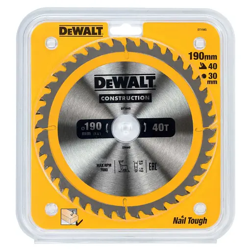 Диск пиляльний DeWalt Construction 190 х 30 мм 40 зубів (DT1945) - фото 2