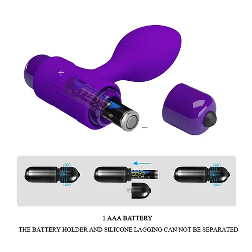 Анальна пробка Pretty Love Vibra Butt Plug 8.6 см (фіолетовий) - фото 6