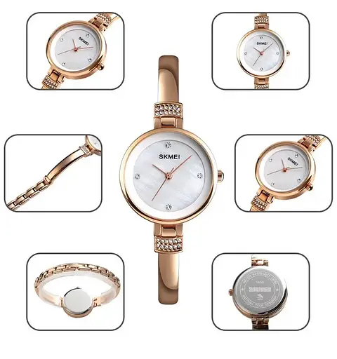 Часы женские наручные Skmei 1409 (Розовое золото) - фото 8