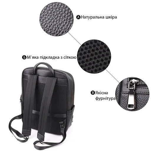 Городской рюкзак унисекс из натуральной кожи Vintage 30х40х13 см sum0027399 - фото 4