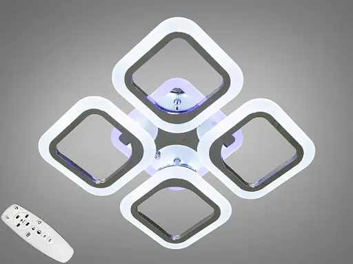 LED-люстра з димером і кольоровою підсвіткою, колір хром, 50W - фото 1