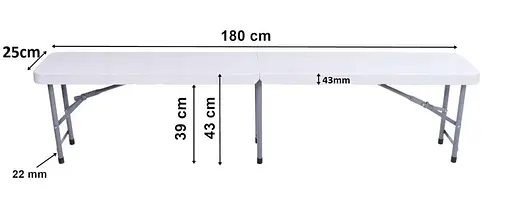 Лавка складная SpringFun 180 см многофункциональная лавка HDPE для кейтеринга нагрузка 230 кг Белый - фото 5
