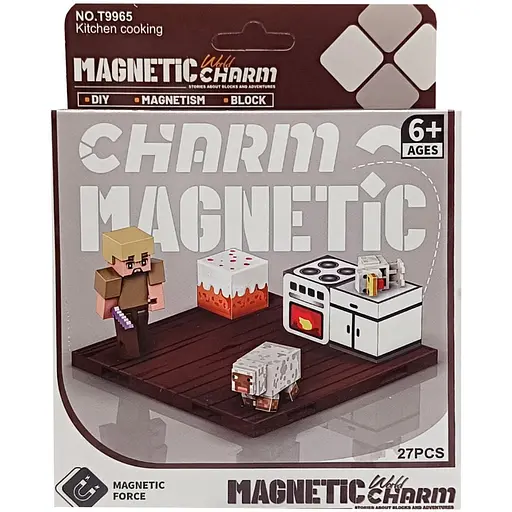 Детский магнитный конструктор Minecraft Bambi 9965 27 деталей - фото 1