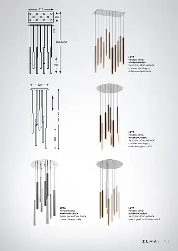 Подвесной светильник Zuma Line P0461-09C-B5SC LOYA - фото 4