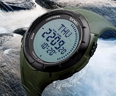 Часы наручные с компасом Skmei 1232 Хаки