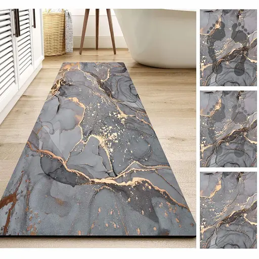 Суперпоглощающий Диатомитовый Коврик Aquarius для ванной и кухни 50 х 120 см Серый Мрамор - фото 3