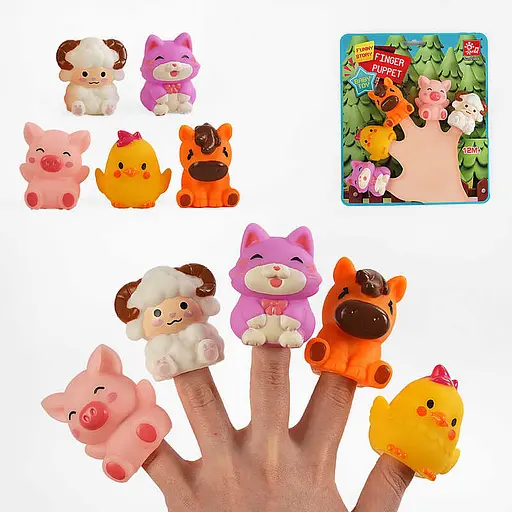 Пальчиковый театр "Зверушки" 5 фигурок из резины SQ22001-4