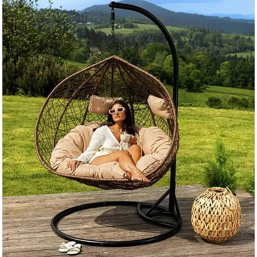 Підвісне крісло-кокон Di Volio Foggio двомісне коричневий - фото 3