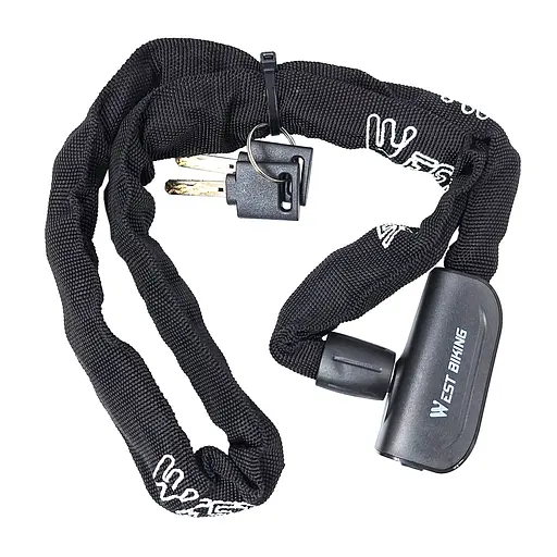 Велосипедний замок West Biking YP0705097 6 x 935 мм ланцюговий під ключ чорний (G0001852) - фото 3