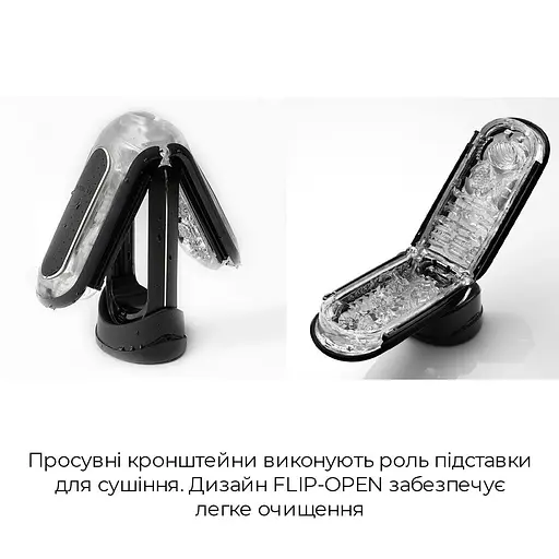 Мастурбатор Tenga Flip Zero Black, изменяемая интенсивность стимуляции, раскладной - фото 6