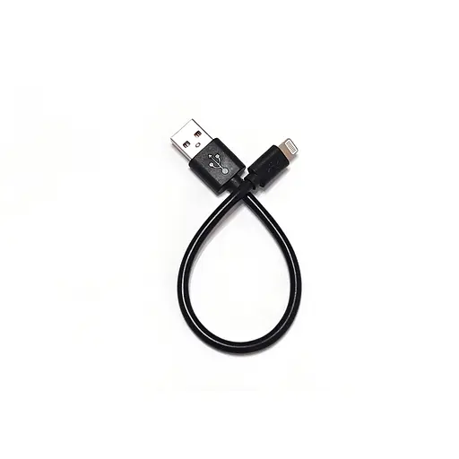 Кабель для Power Bank USB2.0 AM-Lightning M 2.4А 20см, чорний