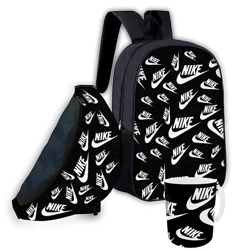 Набір дитячий Nike рюкзак 36х27см сумка-бананка, кружка з принтом для хлопчика (01643)