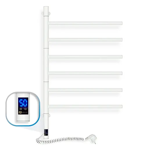 Електрична рушникосушка Navin Arabesque 480x800 Sensor з таймером, біла 12-123033-4880, Білий матовий, Електронний - фото 1