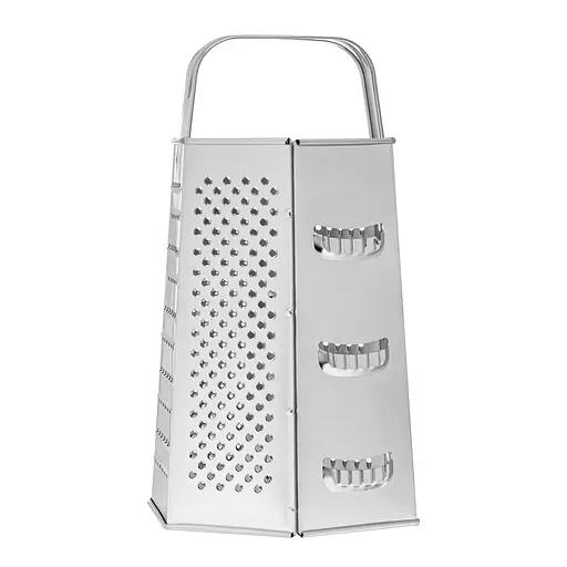 Тертка для овочів та фруктів шестигранна з нержавіючої сталі (висота 21.5 см), Kitchette 84005 - фото 6