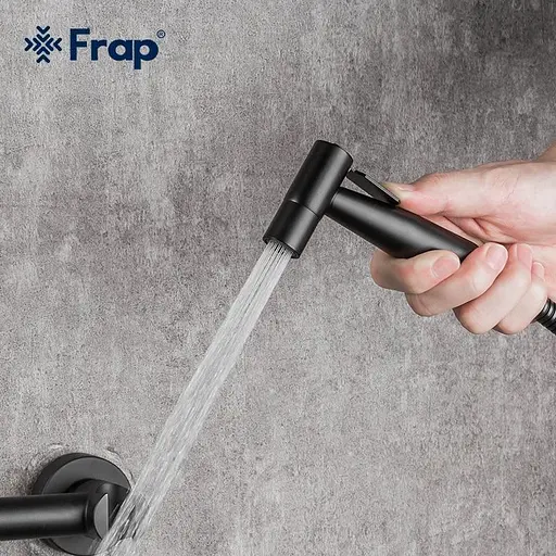 Змішувач для гігієнічного душу зовнішнього монтажу 150 мм Frap F7503-6, чорний, Чорний матовий - фото 4