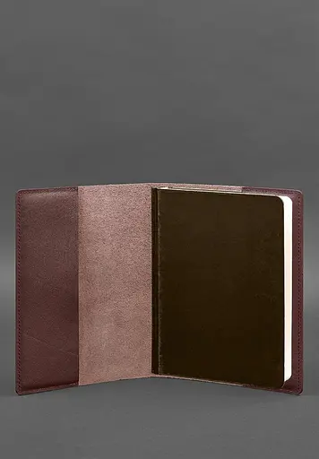Шкіряна обкладинка для блокнота 6.0 (софт-бук) Бордова Краст - фото 4