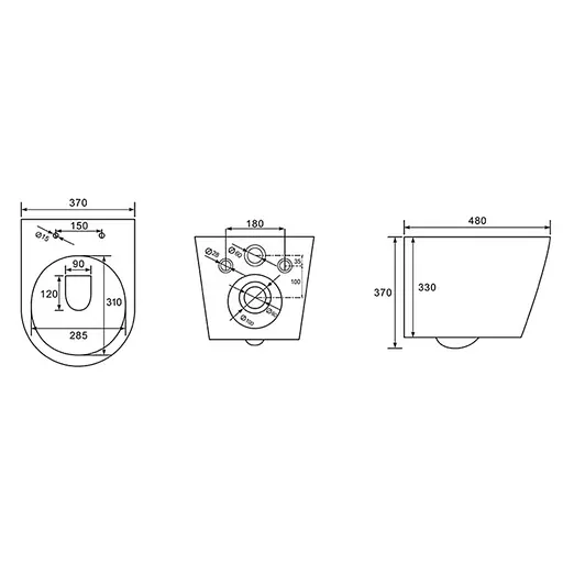 Комплект инсталляция 3 в 1 Imprese i2330 + унитаз Imprese Jess Rimless i11330MG темно серый матовый с сидением Soft Close, Серый матовый - фото 3
